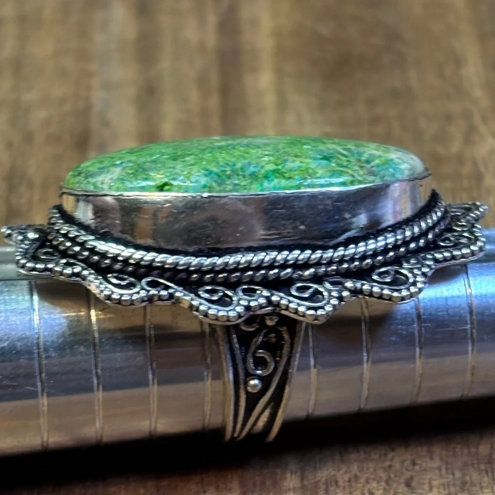 Beautiful Unikite 925 ring size 7 - Picture 6 of 7